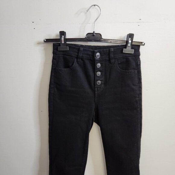 American Eagle The Dream Jean Black Curvy Hi-Rise Jegging Crop Jeans Button fly - Picture 6 of 11